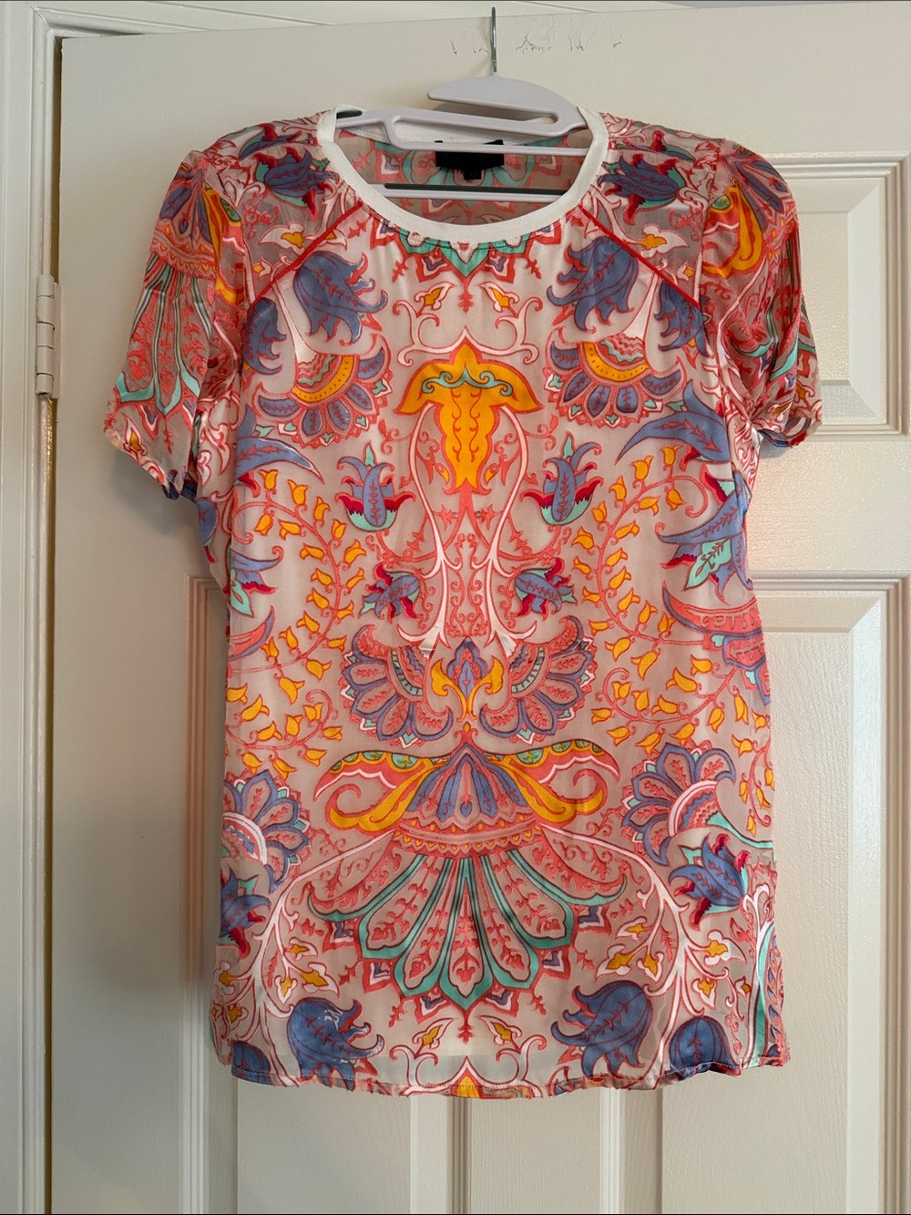 Hale Bob Coral & Multi Paisley Short Sleeve Tee